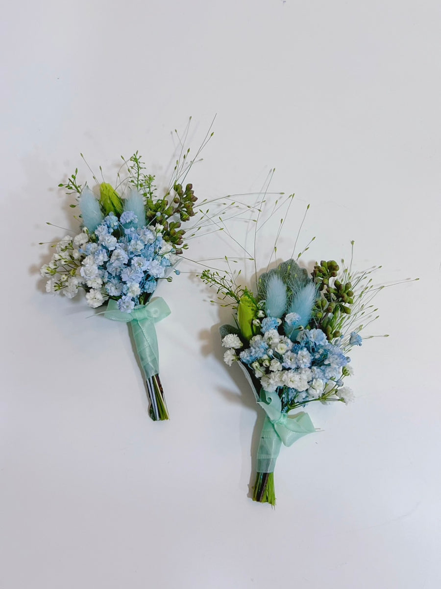 Boutonniere with magnets greens and babies breath in S. Tampa FL - Lavish  Blossoms