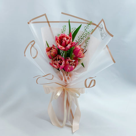 Fresh Pink - Double Petal Tulips Bouquet