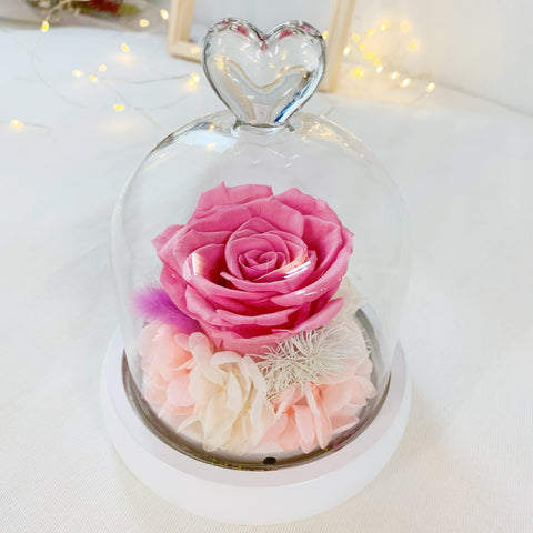 Heart Shape Dome - Pink Rose