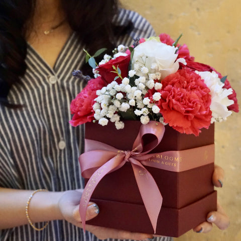 Carnations in Box - Made with Love