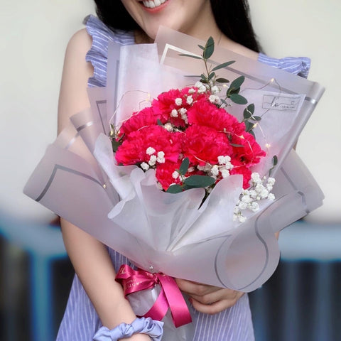 Carnation Bouquet - Magenta Pink